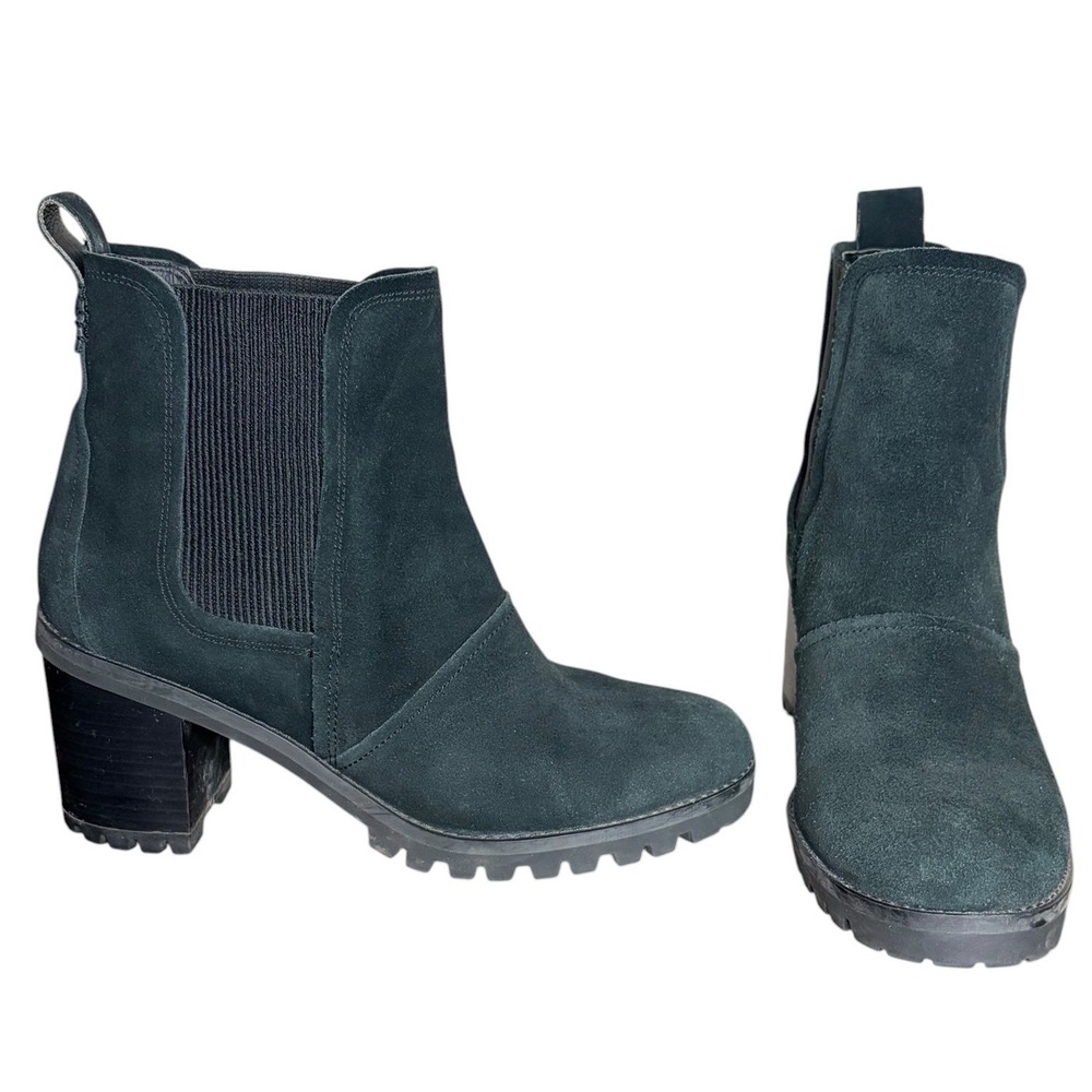 UGG Black‎ Suede Chelsea Boots Waterproof Block Heel Women's Size 8